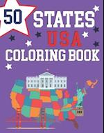 50 States USA Coloring Book