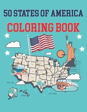 50 States Of America Coloring Book