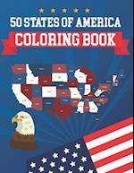 50 States Of America Coloring Book