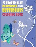 Simple Flowers And Butterflies Coloring Book