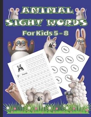 Animal Sight Words For Kids 5 - 8