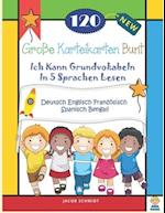 120 Große Karteikarten Bunt Ich Kann Grundvokabeln In 5 Sprachen Lesen Deutsch Englisch Französisch Spanisch Bengali