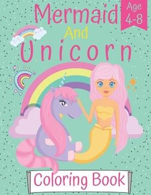 mermaid and unicorn coloring book