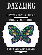 Dazzling Butterfly & Bird Coloring Book for Kids and Adults