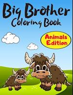 Big Brother Coloring Book Animals Edition: A Fun Colouring Pages For Little Boys with A New & Cute Sibling Cute Gift Idea From New Baby to Big Brothe