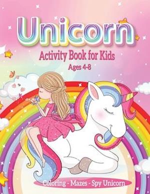 Unicorn Activity book for kids- Coloring - Mazes- Spy Unicorn