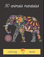 50 animals mandalas coloring book