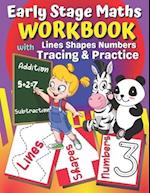 Early Stage Maths Workbook with Lines Shapes Numbers Tracing & Practice