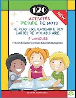 120 Activités D'Étude de Mots Je Peux Lire Ensemble des Cartes de Vocabulaire 5 Langues French English German Spanish Bengali