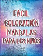 Coloración fácil de los mandalas para los niños