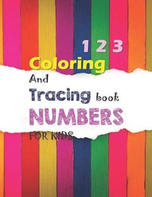 1 2 3 Coloring And Tracing book NUMBERS FOR KIDS