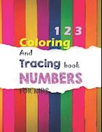 1 2 3 Coloring And Tracing book NUMBERS FOR KIDS