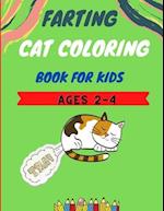 Farting cat coloring book for kids ages 2-4