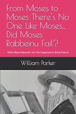 From Moses to Moses There's No One Like Moses...Did Moses Rabbeinu Fail?