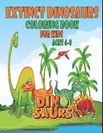 Extinct dinosaurs coloring book for kids ages 4-8