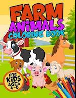 Farm Animals Coloring Book for Kids Ages 4-8