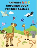 Animals Abc Coloring Book for Kids Ages 4-8