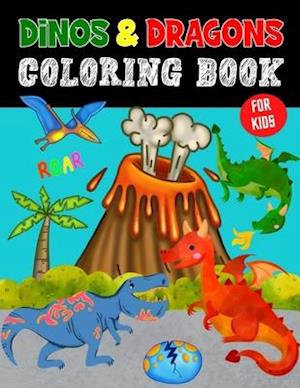 Dino and Dragons Coloring Book for Kids