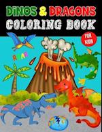 Dino and Dragons Coloring Book for Kids