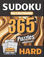 Sudoku One a Day Calendar for Adults : Hard: 365 Puzzles with Answers 