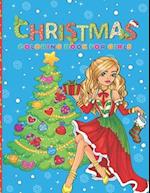 Christmas Coloring Book For Girls: Relaxing Christmas Coloring Book for Girls, Gift or Present for Girls, 50 Beautiful Trendy Coloring Pages to Color 