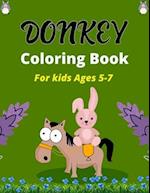 DONKEY Coloring Book For Kids Ages 5-7