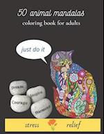 50 animal mandalas coloring book for adults stress relief