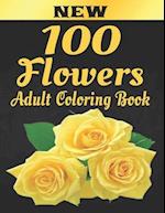 100 Flowers Adult Coloring Book