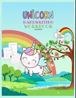 Unicorn Handwriting Workbook for Kids: Unicorn Handwriting Practice Paper Letter Tracing Workbook for Kids - Unicorn Handwriting Workbook for Kids Ag