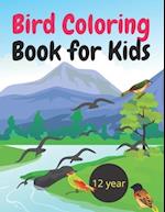 Bird Coloring Book for Kdis 12 year