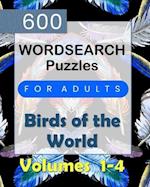 600 Birds of the World - Word Search Puzzles For Adults