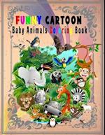 Funny Cartoon Baby Animals Coloring Book