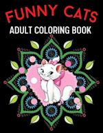 Funny Cats Adult Coloring Book