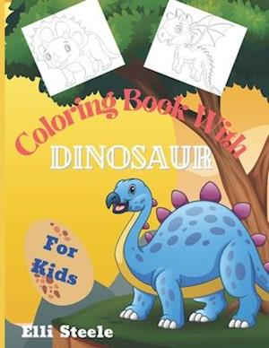 Coloring Book With Dinosaur for Kids