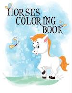 Horses Coloring Book: Cute Horses Relaxing Coloring Books For Kids 