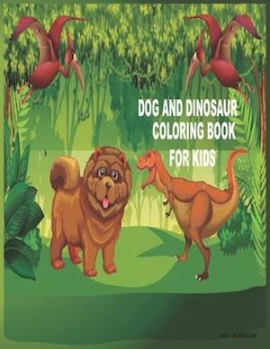 Dog and Dinosaur coloring book for Kids