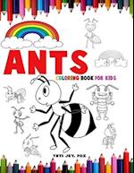 Ants Coloring Book for kids: Coloring book of ants with beautiful rainbows for 3-4-5-6-7-8-9-10-11- and 12-year-olds 