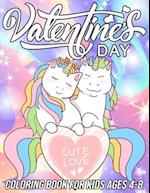 Valentine's Day Coloring Book for Kids Ages 4-8: Cute and Fun Love Coloring Pages for Girls and Boys with Beautiful Romantic Designs 
