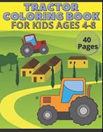 Tractor Coloring Book For Kids Ages 4-8