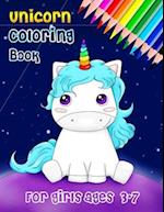 unicorn coloring book for girls ages 3-7: happy and unique unicorn coloring book for girls 