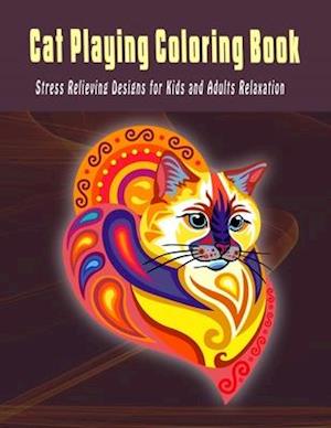 Cat Playing Coloring Book