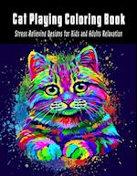 Cat playing Coloring Book