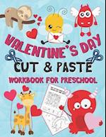 Valentine's Day Cut and Paste Workbook for Preschool