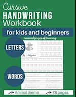 Cursive handwritting workbook for kids and beginners