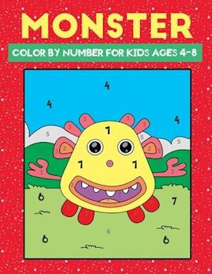 monster color by number for kids ages 4-8