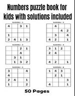 Numbers puzzle book for kids with solutions included