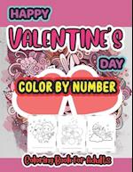 Happy Valentine Day color by number coloring book for Adults