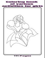 Coloring book of various activities for girls