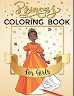 Princess Coloring Book For Girls: Brown Girls Princess Dress Up Clothes to color. 