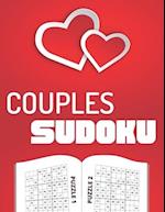 Couples Sudoku: 2 Player Sudoku / Play Simultaneously or Competitively with your Partner / Easy, Medium & Hard Difficulty / 288 Puzzles / 4 Per Page 